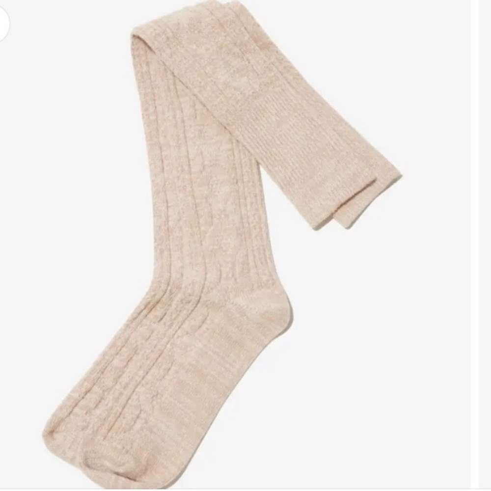 Pudus Lifestyle Tall Over The Knee High Sweater Socks Marled Tan OS